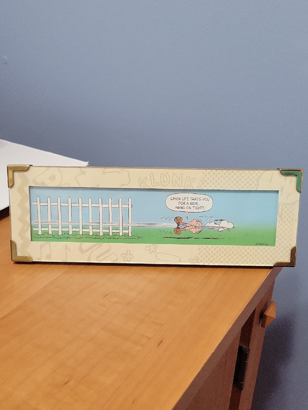 Hallmark Peanuts Gallery Wall Plaque in Navy Blue with Gold Accents